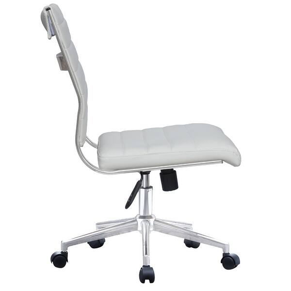 2xhome Ergonomic Executive Mid Back Pu Leather Office Chair Armless Side No Arms Tilt With Wheels Padded Seat Cushion On Sale Overstock 22808820