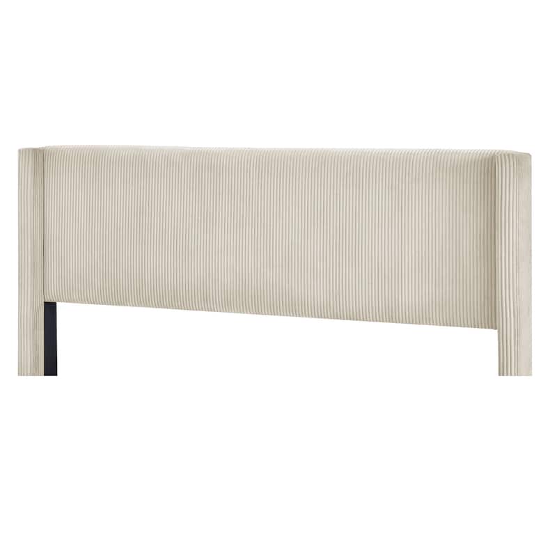 Corduroy Platform Bed with Metal Legs