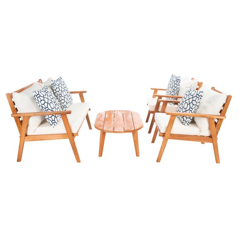 SAFAVIEH Outdoor Deacon 4-piece Conversation Patio Set. - 49" W x 30" D x 31" H