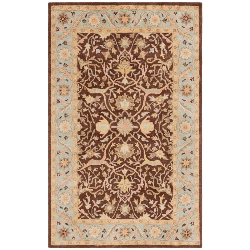 SAFAVIEH Handmade Antiquity Loana Traditional Oriental Wool Rug - 6' x 9' - Brown/Green