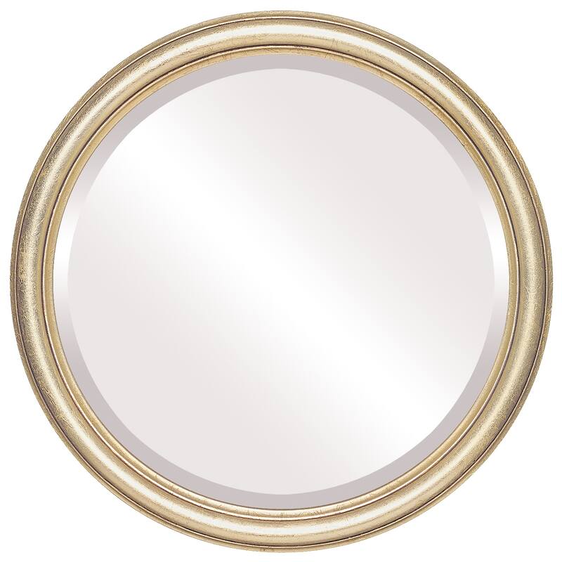 Saratoga Framed Round Mirror in Gold Leaf