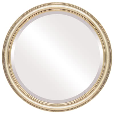 Saratoga Framed Round Mirror in Gold Leaf
