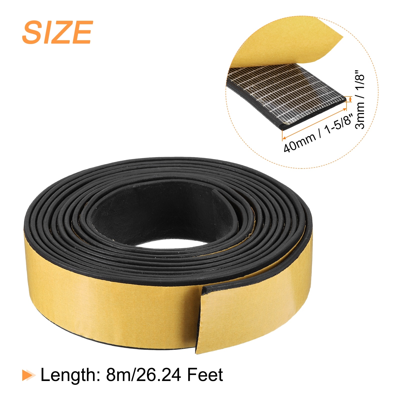 Weather Stripping Adhesive Door Window Seal Strip Foam Seal Tape for Doors Window - Black
