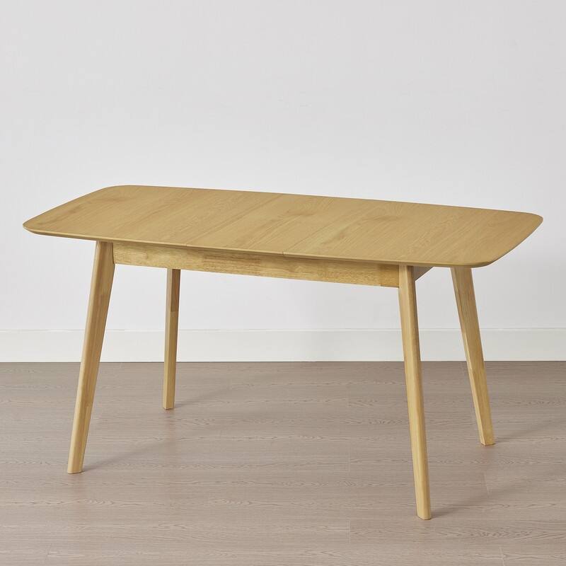 Spruce & Spring Extendable Dining Table Set with Woven Rattan Dining Chairs