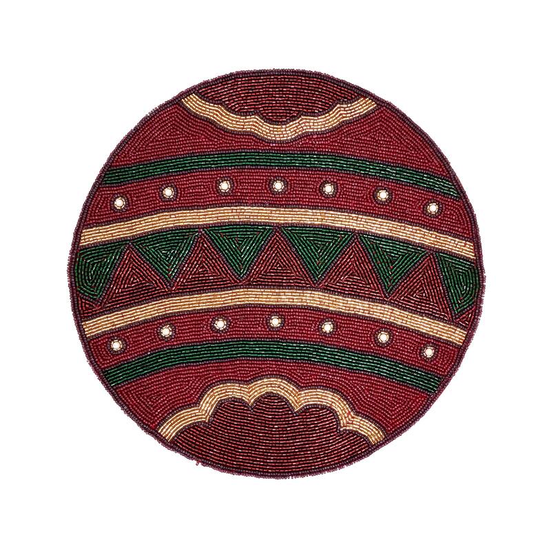 Beaded Ornament Placemat (Set of 4) - 14"x14" - Set of 4
