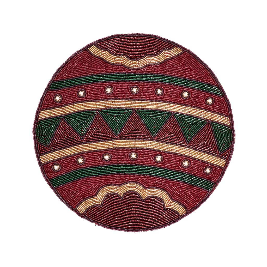 Beaded Ornament Placemat (Set of 4) - 14"x14"