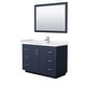 preview thumbnail 9 of 98, Miranda Single Vanity Set, Cultured Marble Top, 46-Inch Mirror 48-Inch Single - Dark Blue, Nickel Trim, White Cultured Marble Top