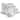 Elama Sarah 24 Piece Porcelain Black Ribbon Double Bowl Dinnerware Set, Service for 6 in White and Black