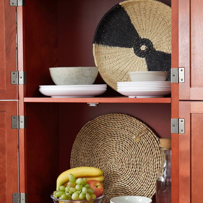 Tall Storage Cabinet Pantry Cabinet with 8 Doors, Corner Cabinet Side Cabinet Hallway Cabinet for Kitchen, Cherry