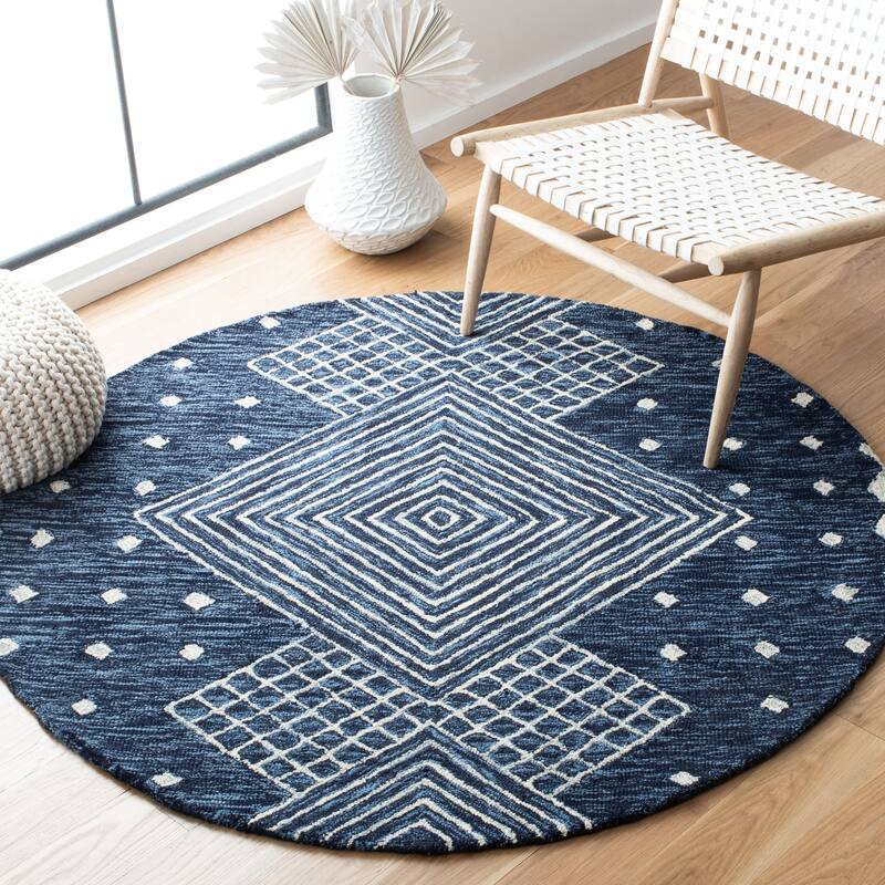 SAFAVIEH Handmade Micro-Loop Crystele Modern Wool Rug