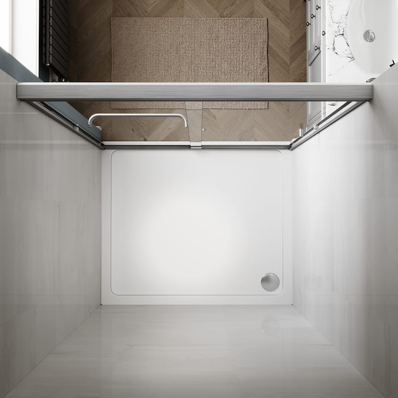 Elegant Double Sliding Shower Door 58.5-60''W x 72'' H Brushed Nickel or Chrome or Matte Black or Gold Finish Framed