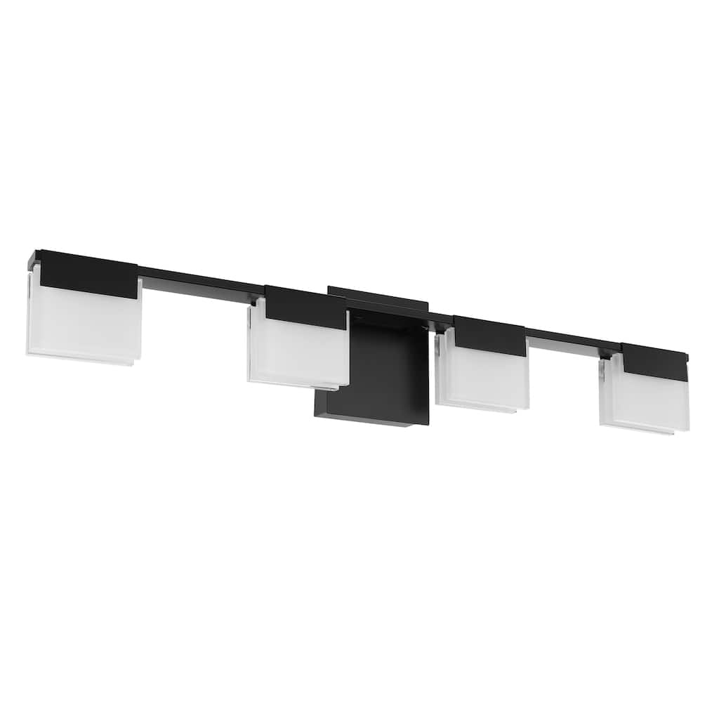 Eglo Vente 4-Light LED Bath/Vanity Light w/ Matte Black Finish