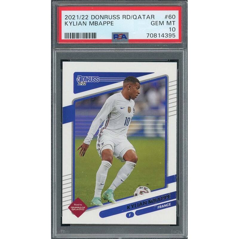 Kylian Mbappe 2021-22 Panini Donruss Qatar World Cup Card #60 Graded PSA 10 - 8'6" x 11'6"