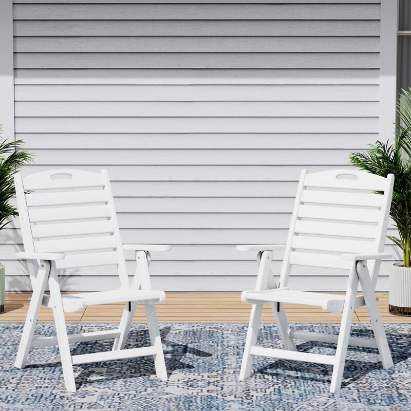 Coastline Patio Folding Highback Dining Chair Set of 2