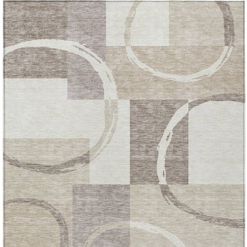 HomeRoots Geometric Modern Rectangle Outdoor Rug