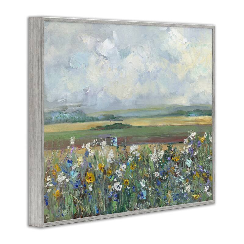 Stupell County Meadow Clouds Overhead Framed Giclee Art Design By Sally Swatland