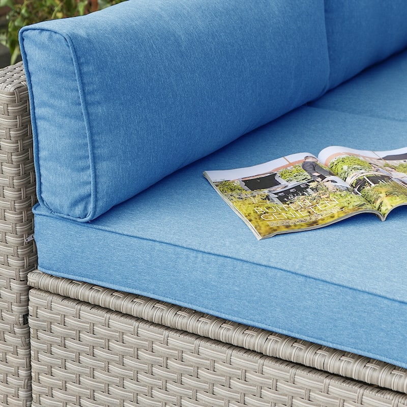 COSIEST 2 - Piece Sectional Add-on Armless Cushioned Patio Chairs