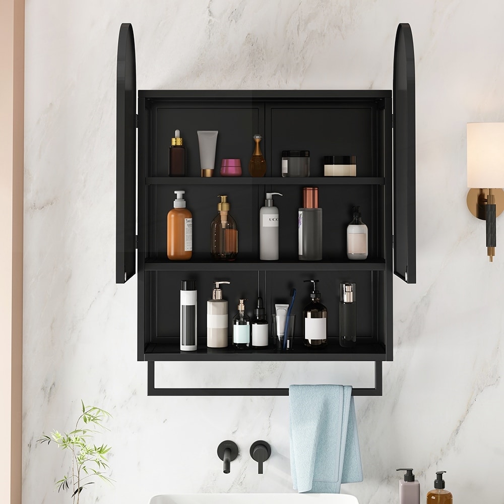 Modern Double-Arched Mirror Cabinet