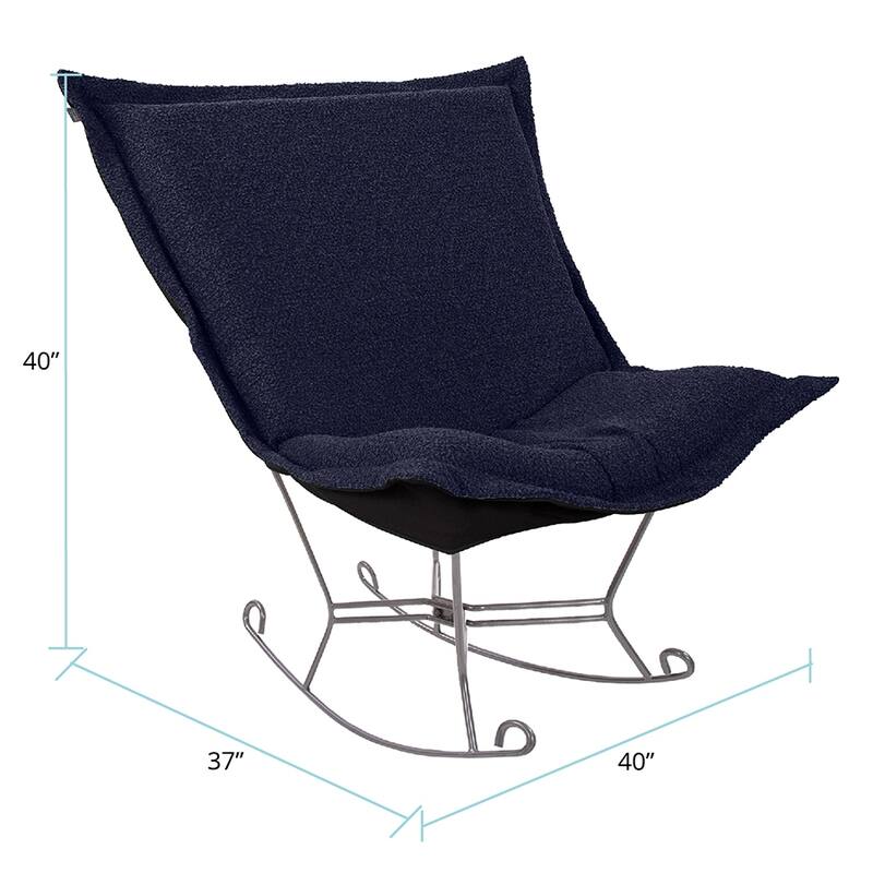 Allan Andrews Scroll Puff Rocker with Titanium Frame, Barbet Collection