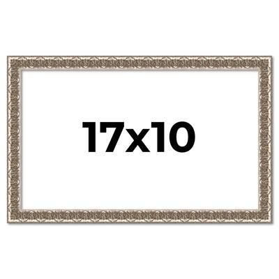 17x10 Frame Silver Versailles Ornate Solid Wood Picture Frame | 1 Inch