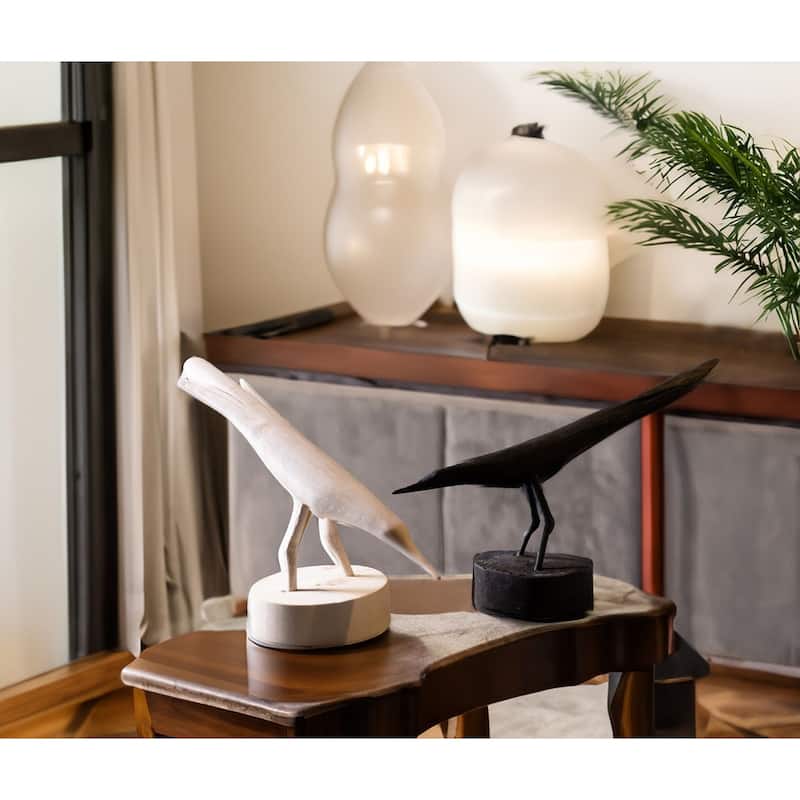 Wooden Bird Tabletop Figure - 12" - White