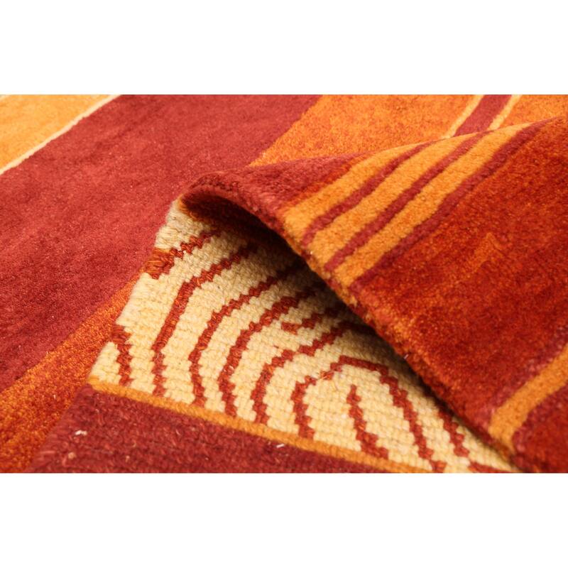 ECARPETGALLERY Hand-knotted Opulence Dark Red Wool Rug - 5'8 x 7'10