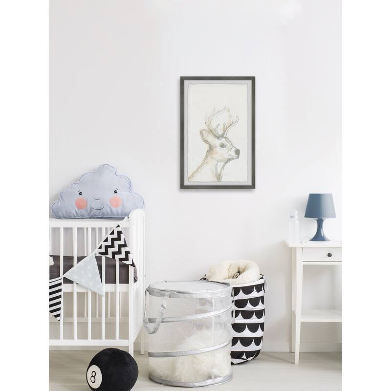 Deer Cameo IV Framed Wall Art, Elegant Home Touch - Sophisticated Artwork for Refined Décor