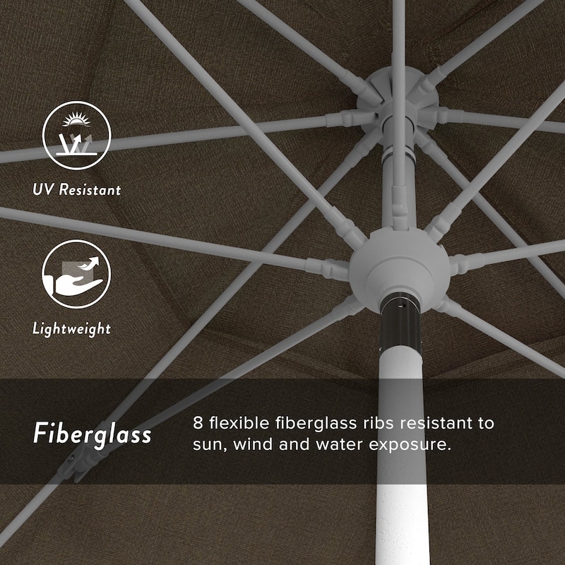 Perry 11ft Round Crank Lift Collar Tilt Aluminum Patio Umbrella by Havenside Home, Base Not Included