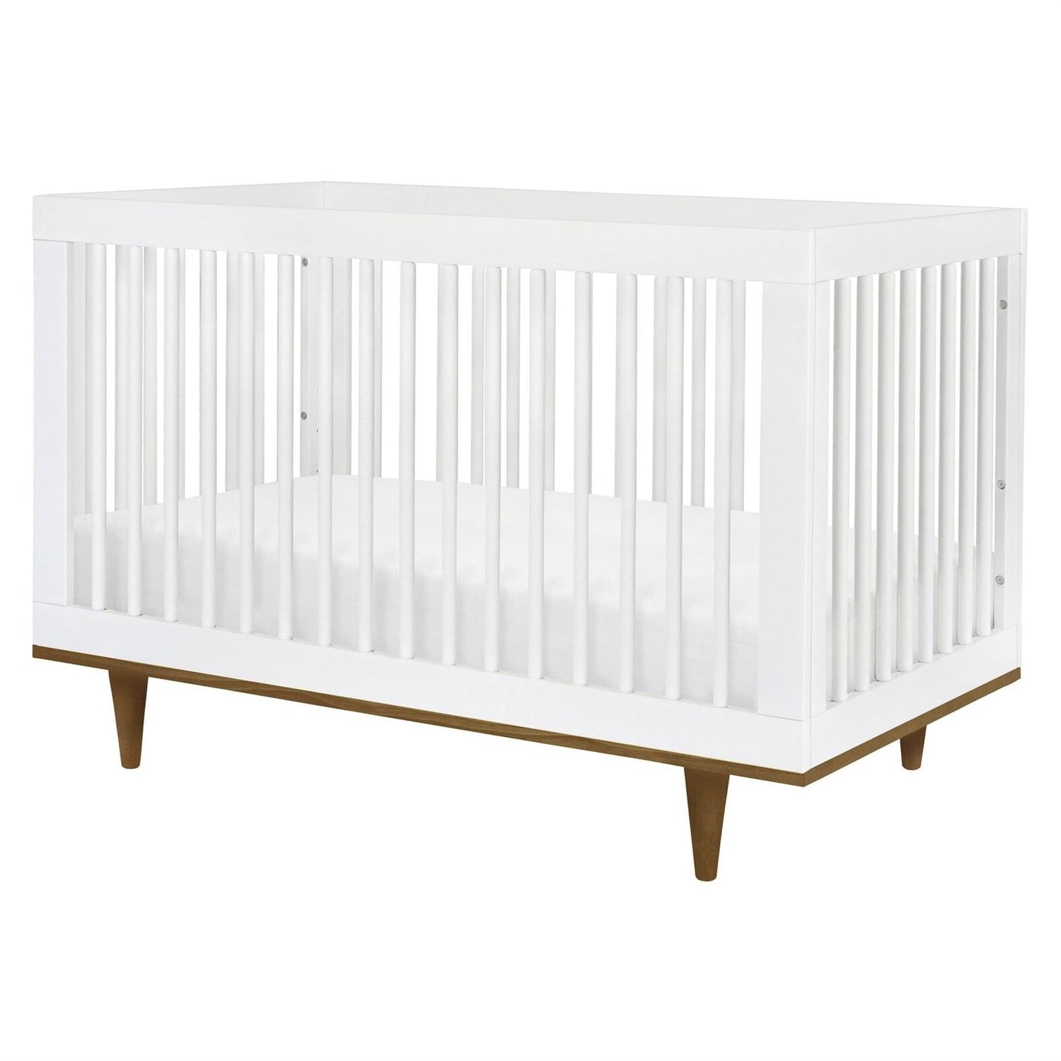 Modern Classic Solid Wooden Crib in White 35 H x L x W