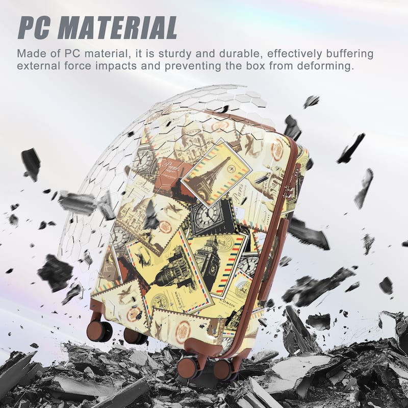 Luggage Sets 3 Pcs Suit case, ABS Hardside Suitcases w/Spinner Wheels