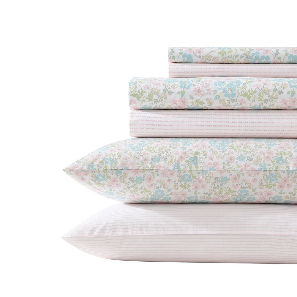 Laura Ashley Mixed Print Cotton 6 Piece Sheet Sets