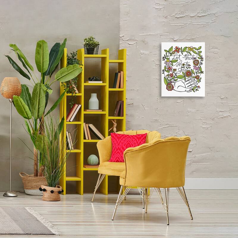 Stupell Let It Go Floral Phrase Canvas Wall Art Design By Mandy Ford Art + Illustration
