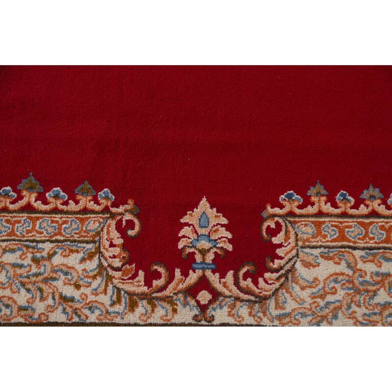Hand Knotted Oriental 100% Wool Carpet Traditional Floral Red Kerman Area Rug - 15' 8'' X 11' 7''