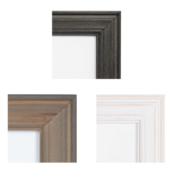 DesignOvation Gallery 11x14 Matted to 8x10 Wood Picture Frame Set of 4 Walnut Brown 4 Count
