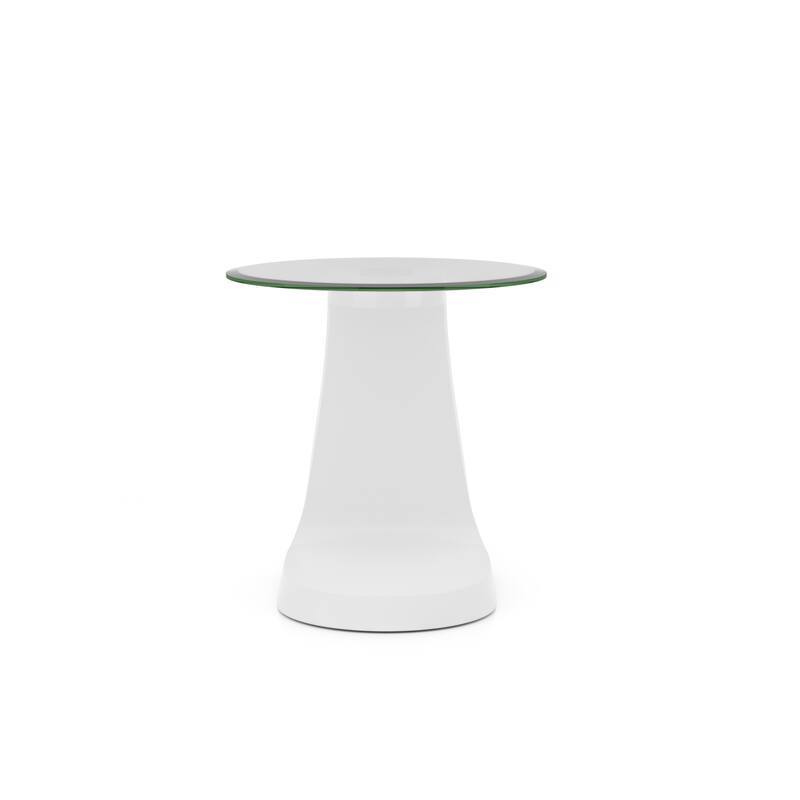 Crescendo Modern 22-inch Glass Top Round Side Table by Furniture of America