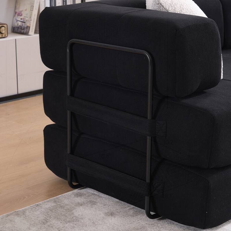 Versatile Convertible Sofa Bed with Plush Pillows for Any Living Space