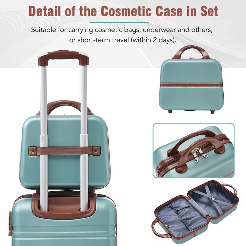 Lightweight 3-Piece Hardside Luggage Set with TSA Lock, 20" & 28" Spinner Suitcases & Cosmetic Case