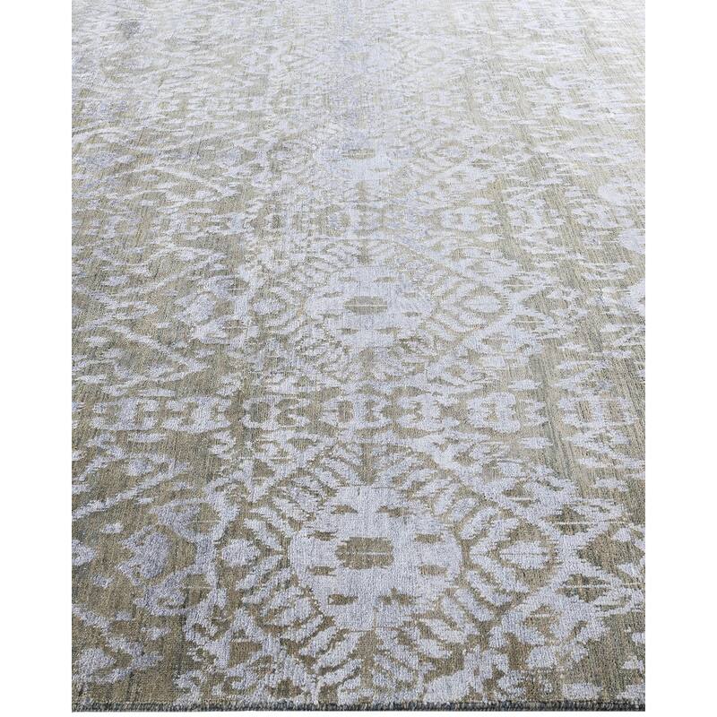 Ikat One-of-a-Kind Handmade Area Rug - Ivory, 8' 0" x 10' 0" - 8' 0" x 10' 0"
