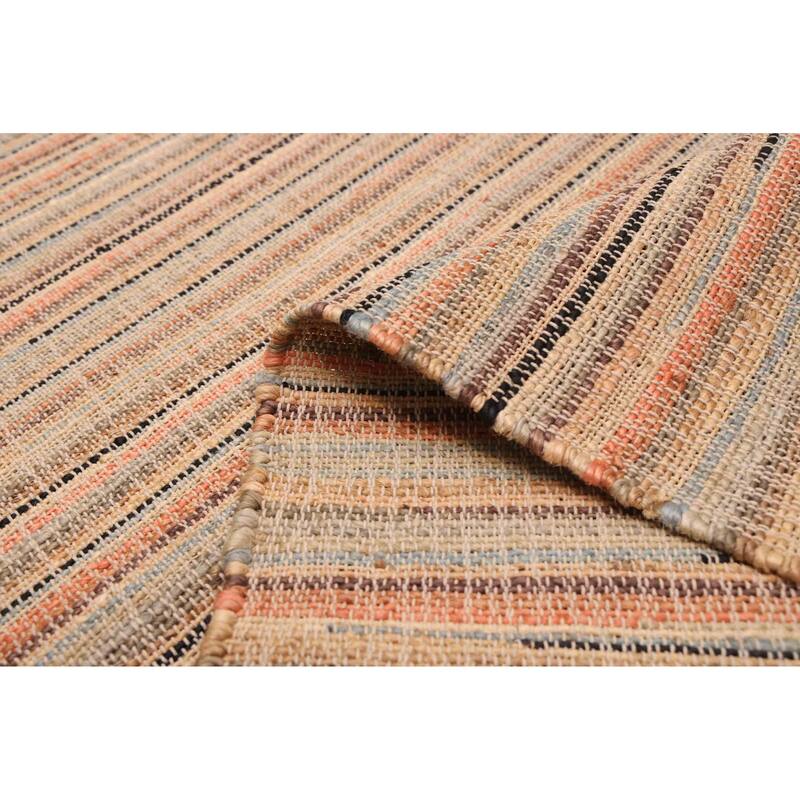 ECARPETGALLERY Flat-Weave Palas Denizli Tan Jute Kilim - 5'3 x 7'5