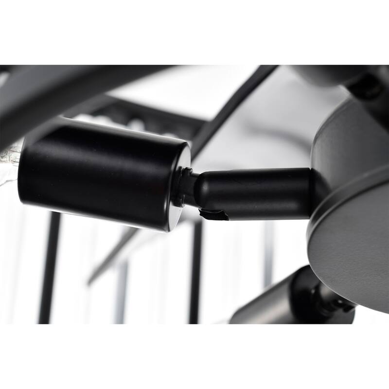 Helena 25-inch Matte Black and Silver 6 Lights 3 Blades Lighted Ceiling Fan with Remote