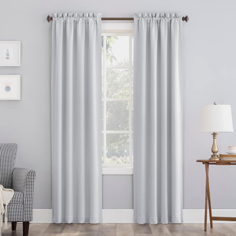 Sun Zero Hayden Energy Saving Blackout Rod Pocket Curtain Panel, Single Panel - 40x63 - White