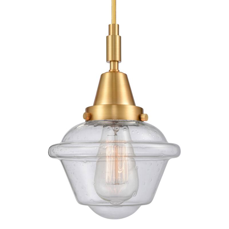 Innovations Lighting 447-1P-G534 Oxford 7" Wide Mini Pendant with - Satin Gold