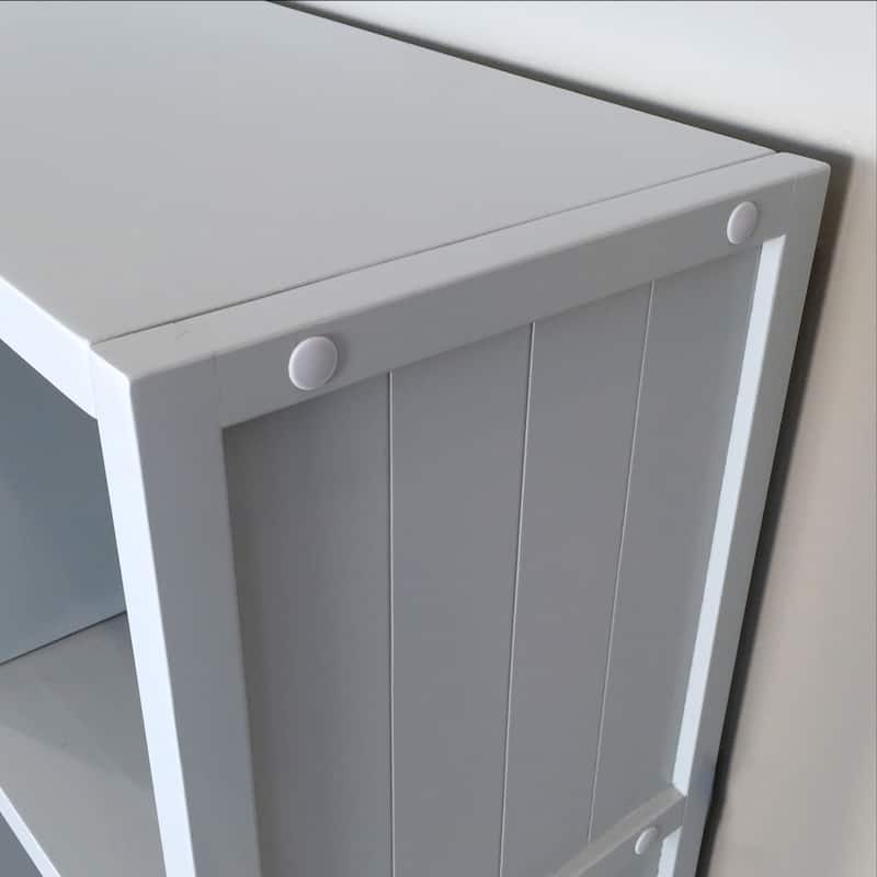 John Louis Home Solid Wood 9 Cube Storage Organizer Grey