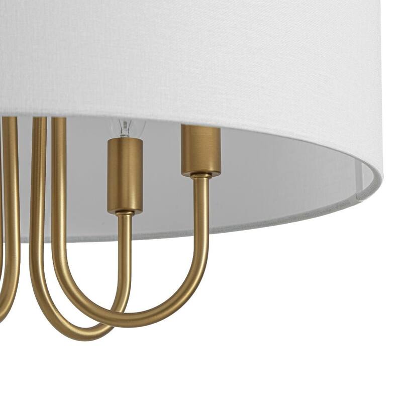 Modern Farmhouse 4-Light Drum Linen Shade Chandelier - 17.7 in