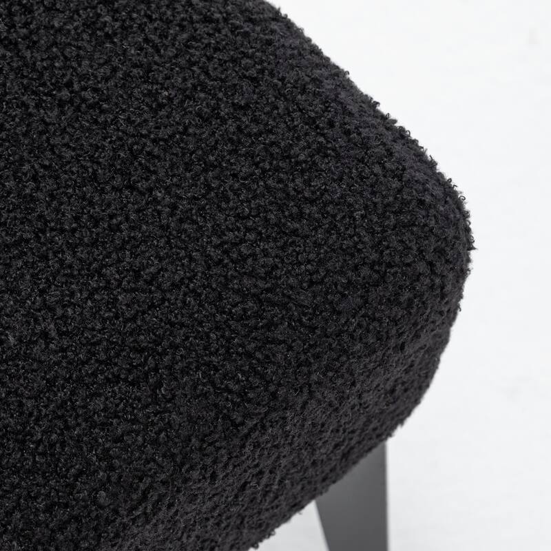 SEYNAR Modern Armless Faux Sherpa Accent Chair with Metal Legs