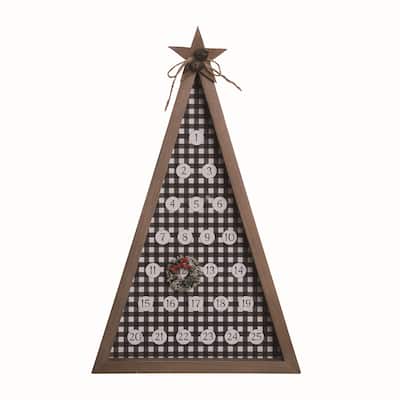 Transpac Wood 15.75 in. Multicolor Christmas Magnetic Tree Countdown Calendar - Mutlicolor