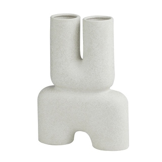 Ceramic Abstract U-Shaped Decorative Vase - White - Roche River Decor ...