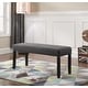 preview thumbnail 9 of 14, Roundhill Furniture Biony Fabric Dining Bench with Nailhead Trim Grey