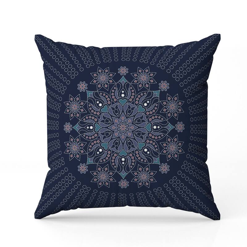 Wisteria Whirl Faux Suede Reversible Throw Pillow Blue and Lavender