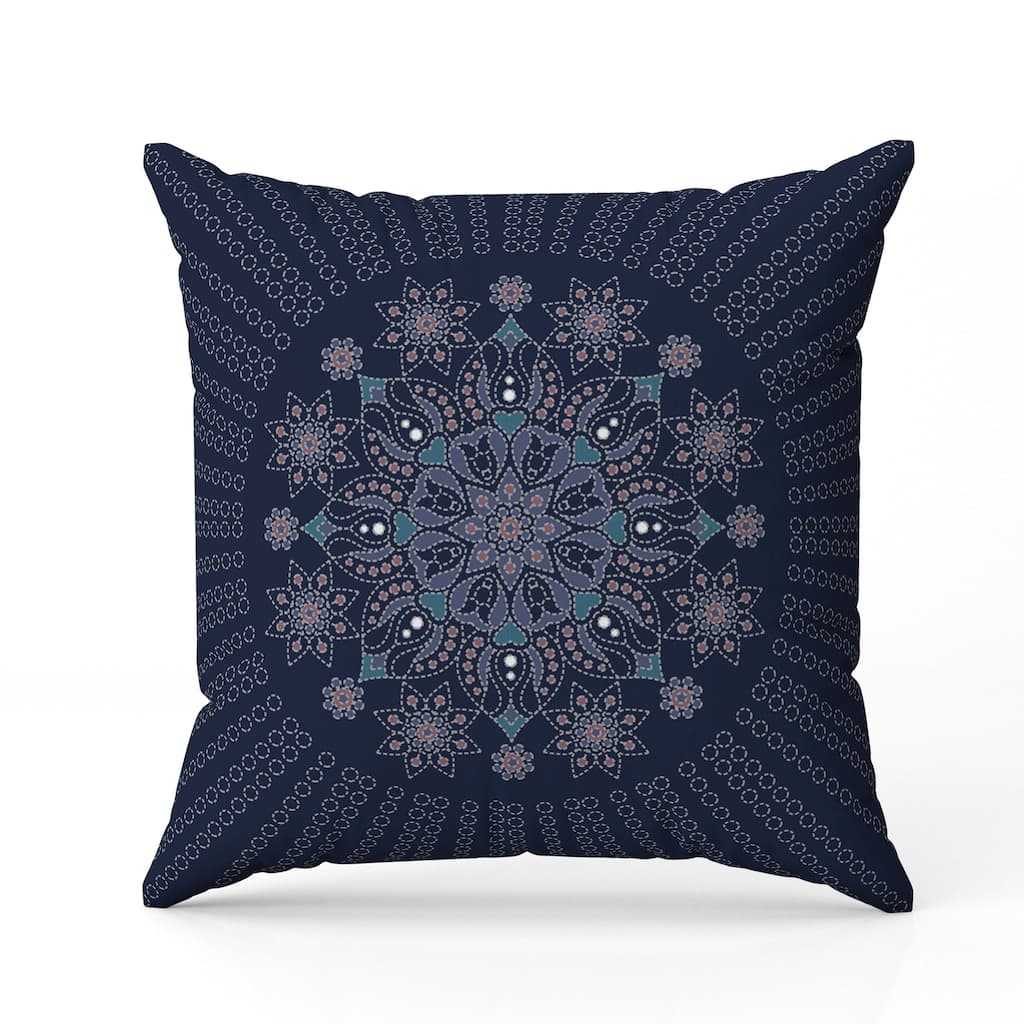 Wisteria Whirl Indoor/Outdoor Reversible Throw Pillow Blue and Lavender
